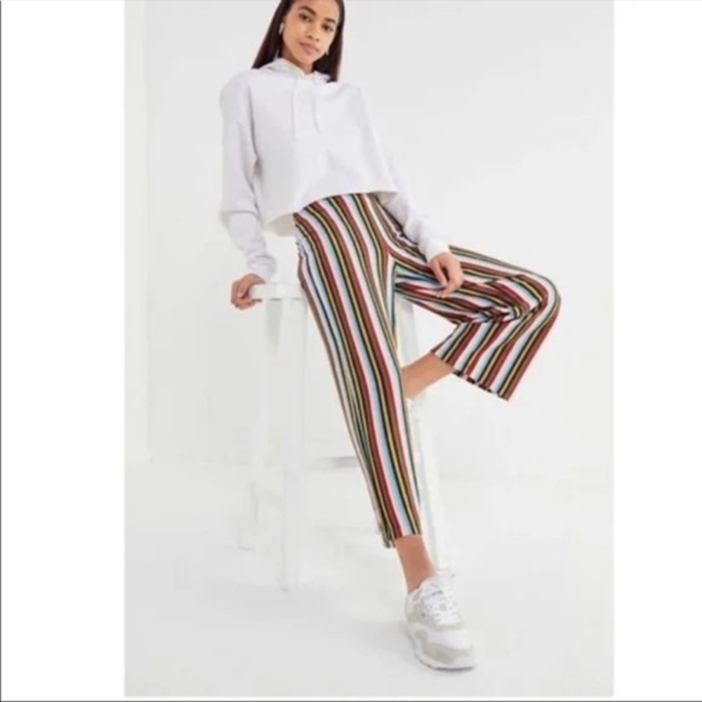 Urban Outfitters Ant Knit Rainbow Striped Crop Pants